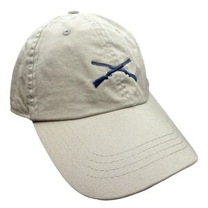 Sea Island Shooting School Crossed Guns Baseball Cap Tan Khaki Mens Adjustable